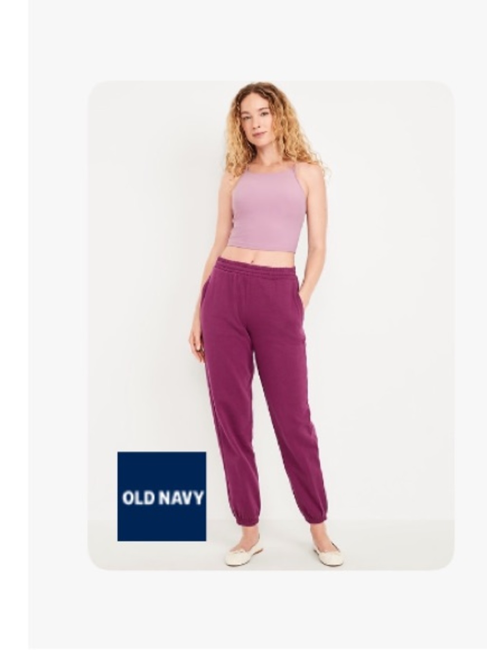 NWOT Old Navy High Waisted SoComfy Jogger Sweatpants M Madder Root Pink Magenta